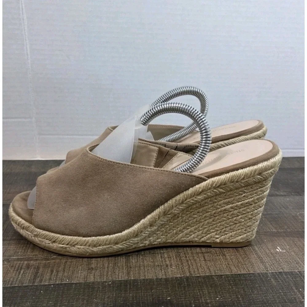 Stuart Weitzman Wonda Espadrille Wedge Platform Sandal Camel Size 9